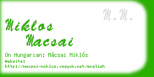 miklos macsai business card